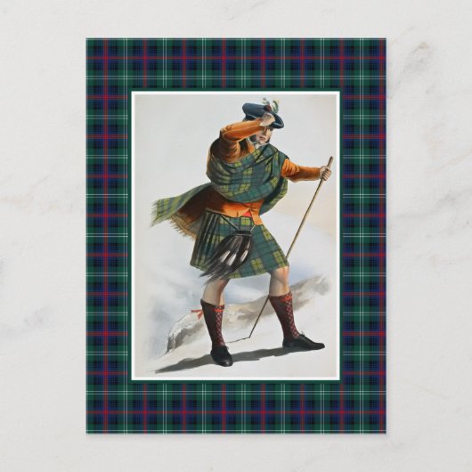 Clan Sutherland  Illustratie Tartan Lijst Briefkaart (Voorkant)