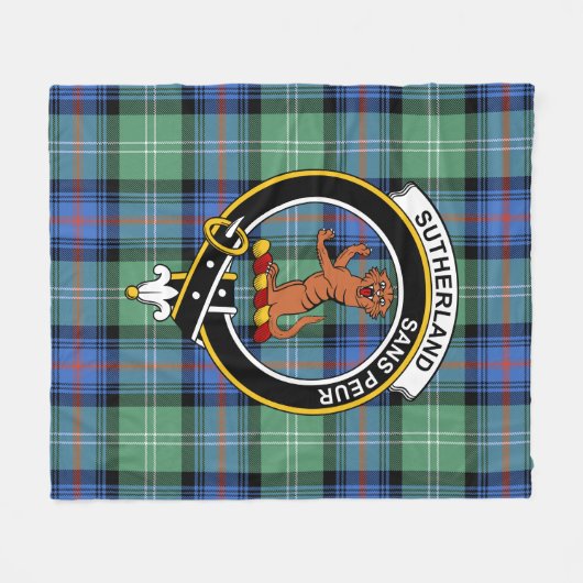 Clan Sutherland Old Ancient i Tartan Pset Fleece Deken (Voorkant (Horizontaal))