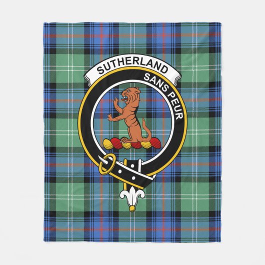 Clan Sutherland Oude Ancient II Tartan Plaid Fleece Deken (Voorkant)