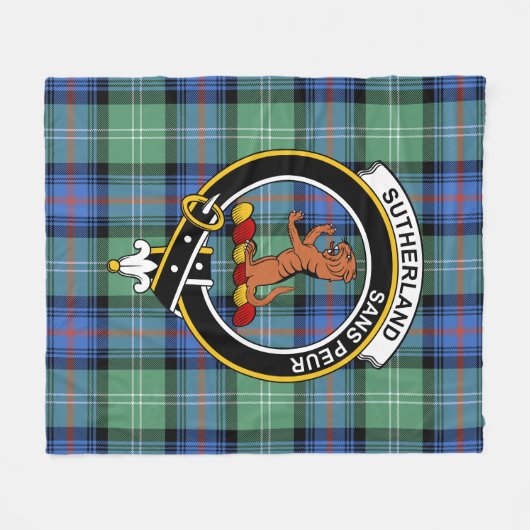 Clan Sutherland Oude Ancient II Tartan Plaid Fleece Deken (Voorkant (Horizontaal))