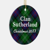 Clan Sutherland Scottish Tartan Keramisch Ornament (Rechts)