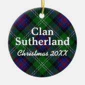Clan Sutherland Scottish Tartan Keramisch Ornament (Voorkant)
