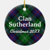 Clan Sutherland Scottish Tartan Keramisch Ornament (Achterkant)