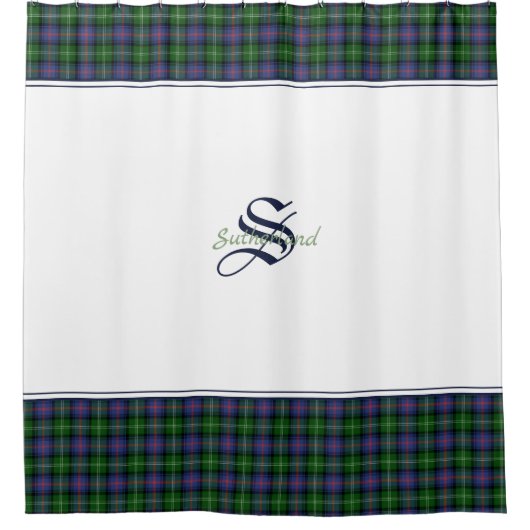 Clan Sutherland Tartan Douchegordijn (Voorkant)