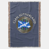 Clan Sutherland Tartan Knot & Flag Deken (Voorkant Verticaal)
