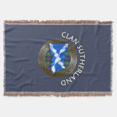 Clan Sutherland Tartan Knot & Flag Deken (Voorkant)