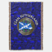 Clan Sutherland Tartan Knot & Flag Deken (Voorkant Verticaal)