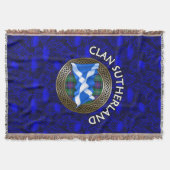 Clan Sutherland Tartan Knot & Flag Deken (Voorkant)