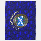 Clan Sutherland Tartan Knot & Flag Fleece Deken (Voorkant)