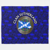 Clan Sutherland Tartan Knot & Flag Fleece Deken (Voorkant (Horizontaal))