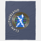 Clan Sutherland Tartan Knot & Flag Fleece Deken (Voorkant)