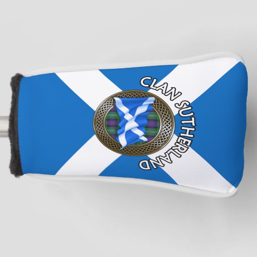 Clan Sutherland Tartan Knot & Flag Golfheadcover (Voorkant)