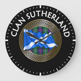 Clan Sutherland Tartan Knot & Flag Grote Klok