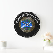 Clan Sutherland Tartan Knot & Flag Grote Klok (Huis)