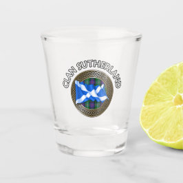 Clan Sutherland Tartan Knot & Flag Shot Glas