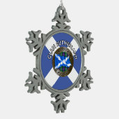 Clan Sutherland Tartan Knot & Flag Tin Sneeuwvlok Ornament (Links)