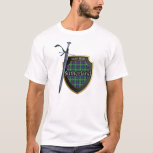 Clan Sutherland Tartan Schots Schild & Zwaard T-shirt
