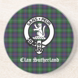 Clan Sutherland Wapen & Tartan  Zandsteen Onderzetter