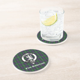 Clan Sutherland Wapen & Tartan Zandsteen Onderzetter