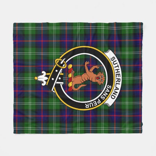 Clan Sutherland Weathered i Tartan Pset Fleece Deken (Voorkant (Horizontaal))