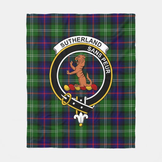 Clan Sutherland Weathered II Tartan Pset Fleece Deken (Voorkant)