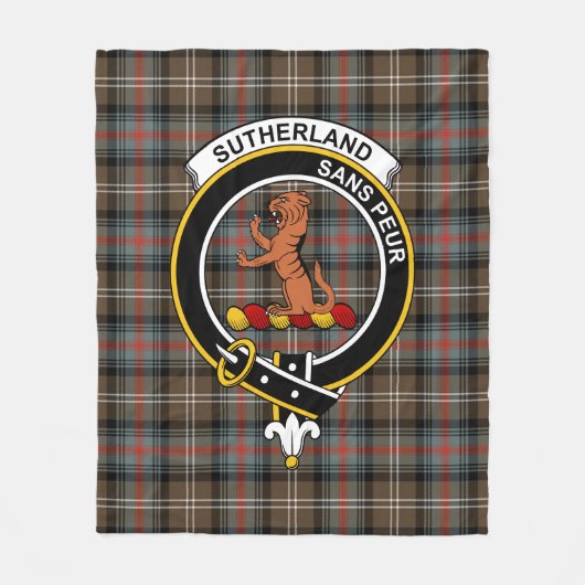 Clan Sutherland Weathered II Tartan Pset Fleece Deken (Voorkant)