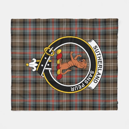 Clan Sutherland Weathered II Tartan Pset Fleece Deken (Voorkant (Horizontaal))