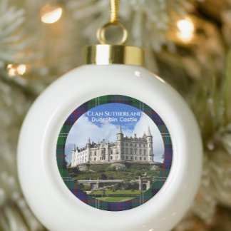 Clan Sutherland's Dunrobin Castle, Scotland, Photo Tin Sneeuwvlok Ornament