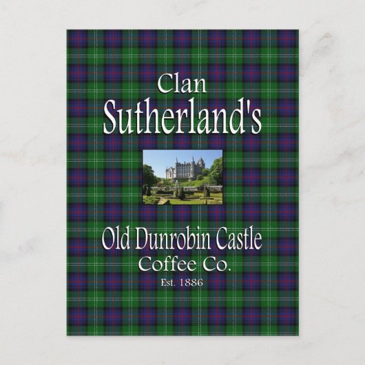 Clan Sutherland's Old Dunrobin Castle Coffee Co. Briefkaart (Voorkant)