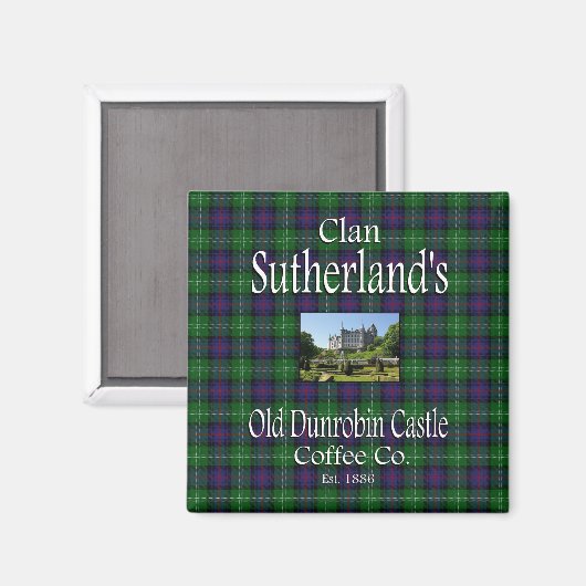Clan Sutherland's Old Dunrobin Castle Coffee Co. Magneet (Voorkant / Achterkant)