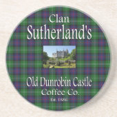 Clan Sutherland's Old Dunrobin Castle Coffee Co. Zandsteen Onderzetter (Voorkant)
