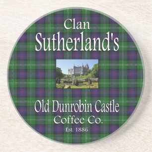 Clan Sutherland's Old Dunrobin Castle Coffee Co. Zandsteen Onderzetter