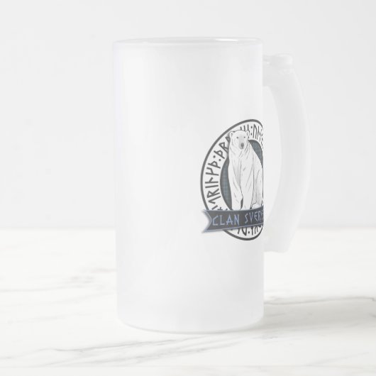 Clan Sverker "Jökull" Frosted Beer Stein Matglas Bierpul (Voorkant rechts)
