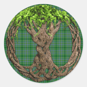 Clan Taylor Tartan en de Keltische boom van het le Ronde Sticker