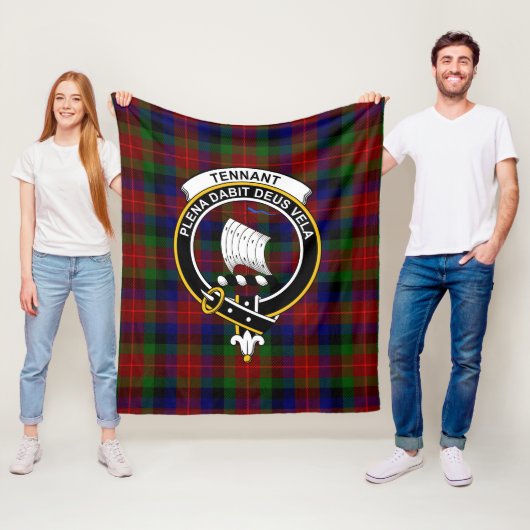 Clan Tennant Tartan Plaid Fleece Deken (In situ)