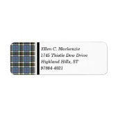 Clan Thompson Blauwe Jurk Tartan Etiket (Voorkant)
