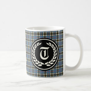 Clan Thompson Blue Dress Tartan Monogram Koffiemok