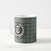 Clan Thompson Hunting Tartan Monogram Koffiemok (Voorkant links)