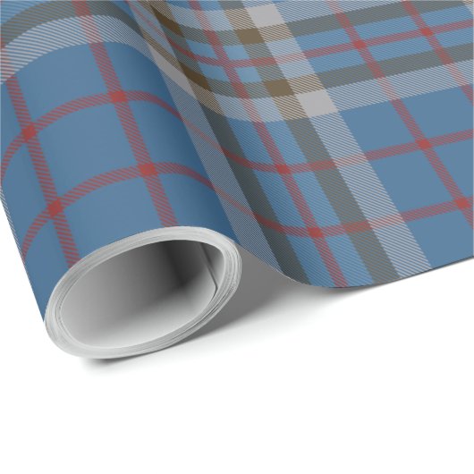 Clan Thompson Pset Blue Gray Tartan Cadeaupapier (Rol Hoek)