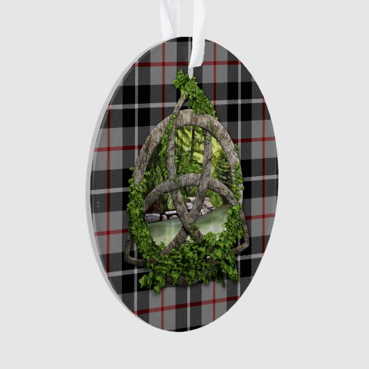Clan Thompson Tartan Celtic Trinity Ornament (voorkant)