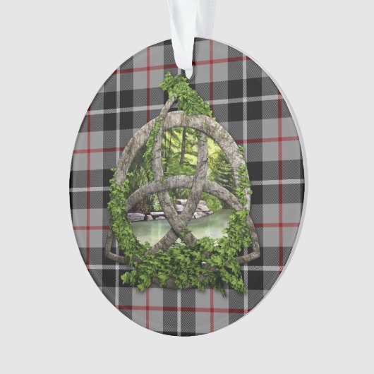 Clan Thompson Tartan Celtic Trinity Ornament (voorkant)