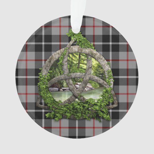 Clan Thompson Tartan Celtic Trinity Ornament (voorkant)