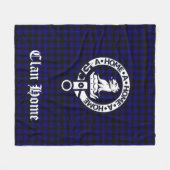 Clan Thuis Crest Badge en Tartan Fleece Deken (Voorkant (Horizontaal))