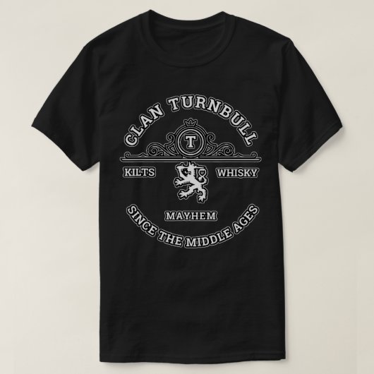 Clan Turnbull Scottish Kilt Highland Games T-shirt (Design voorkant)