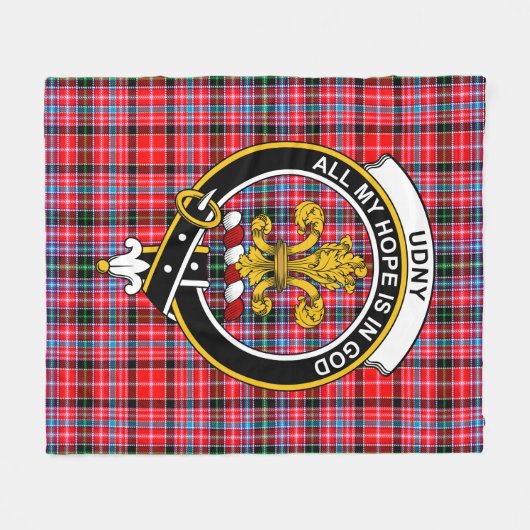 Clan Udny Tartan Pset Fleece Deken (Voorkant (Horizontaal))