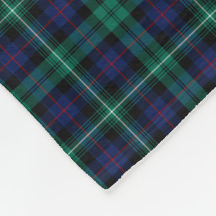 Clan Urquhart Tartan Blue en Green Scottish Pset Fleece Deken