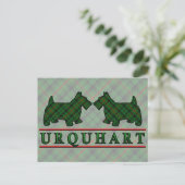 Clan Urquhart Tartan Scottie Dogs Briefkaart (Staand voorkant)