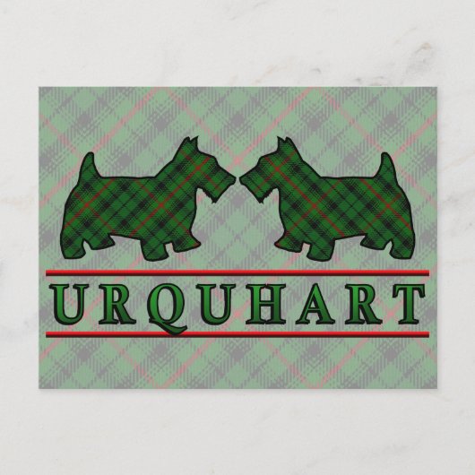 Clan Urquhart Tartan Scottie Dogs Briefkaart (Voorkant)