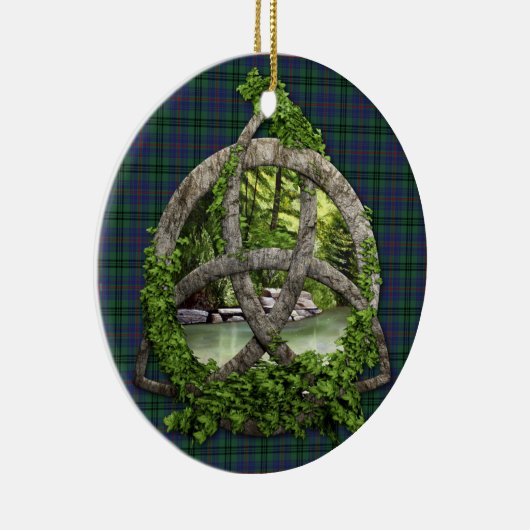 Clan Walker Tartan Celtic Trinity Keramisch Ornament (Rechts)