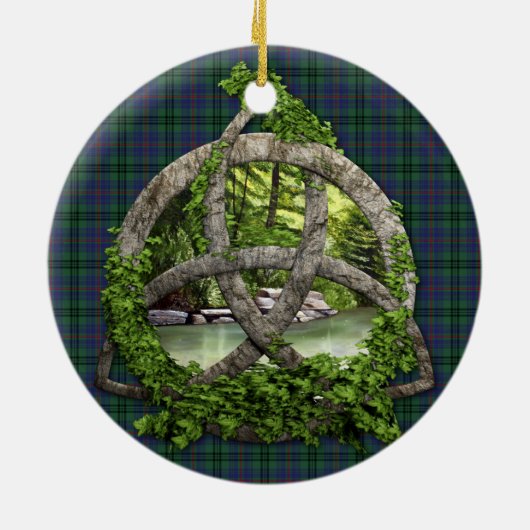 Clan Walker Tartan Celtic Trinity Keramisch Ornament (Achterkant)